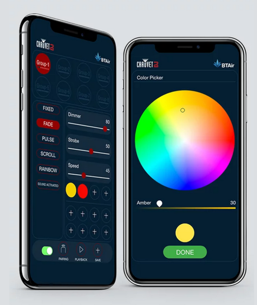 BTAIR APP CHAUVET BT AIR APP - EXPERIENCE THE WONDER OF WIRELESS LIGHTING CONTROL RIGHT FROM YOUR SMART PHONE
